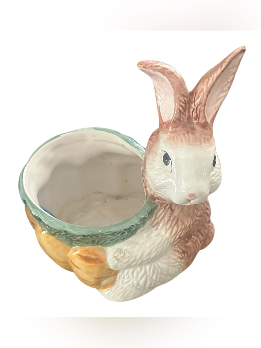 Vintage Ceramic Bunny Planter – Pastel Easter Rabbit Vase